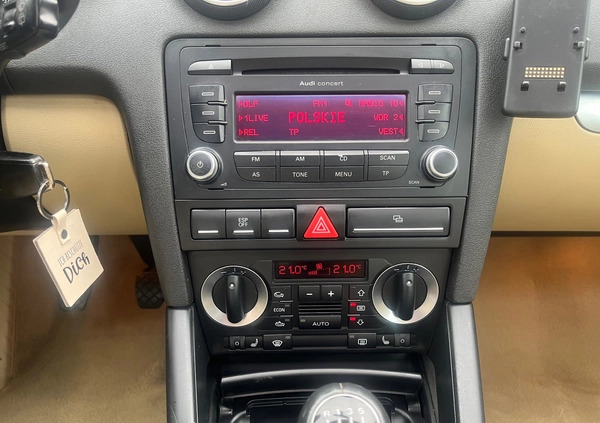 Audi A3 cena 19800 przebieg: 192000, rok produkcji 2007 z Zgierz małe 137